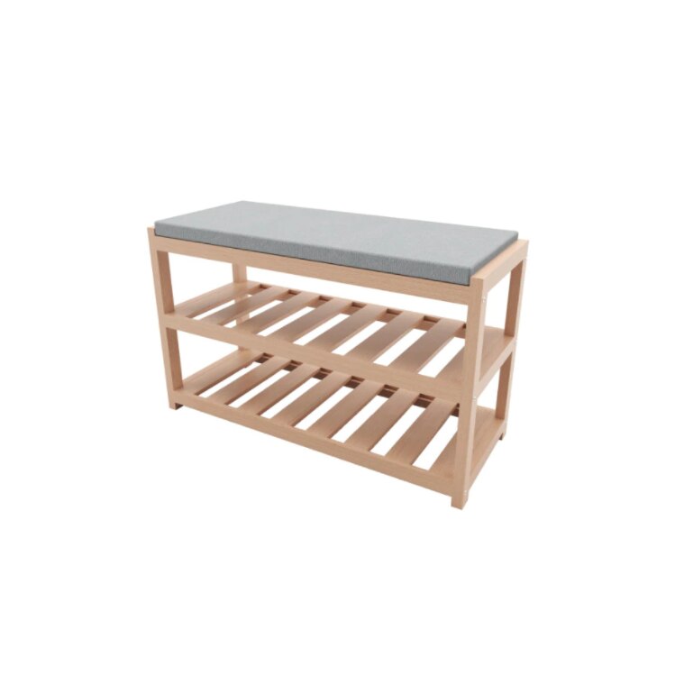 Suport de Incaltaminte cu 2 Rafturi, Design Stil Banca, Dimensiuni 29 x 69 x 45.50 cm, Curatare si Intretinere Usoara, Rezistenta Sporita, Maro/Gri