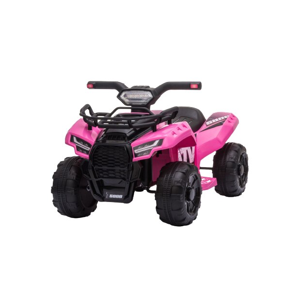 ATV electric MINI 6V, roz, MP3 player cu intrare USB / AUX, motor 1 X 25W, baterie 6V / 4Ah, faruri frontale