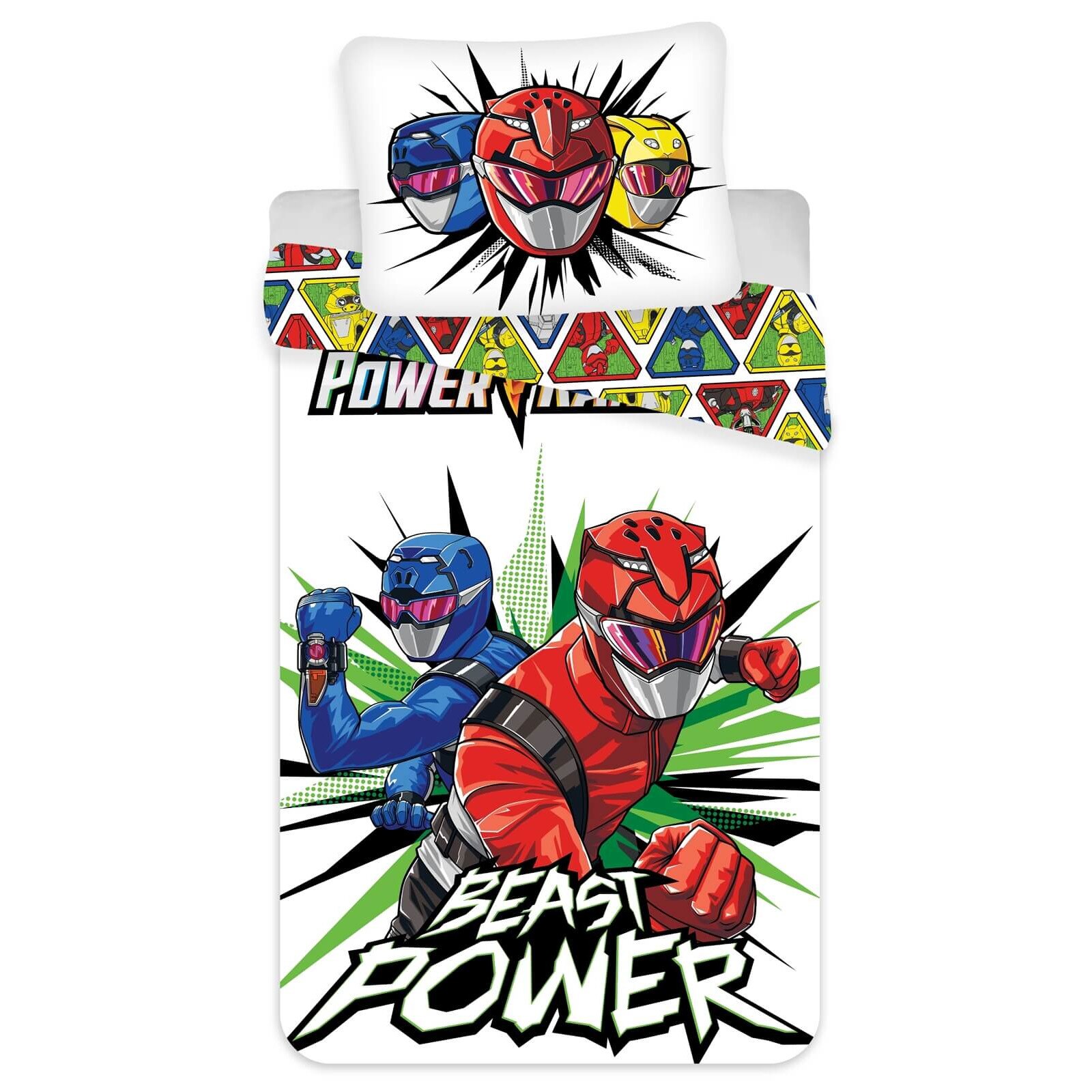 Set lenjerie de pat 140 X 200 Cm, Power Rangers
