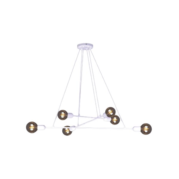 Lustra K-4391 SITYA,Alb, cu 6 surse de iluminare, E27, 60 W