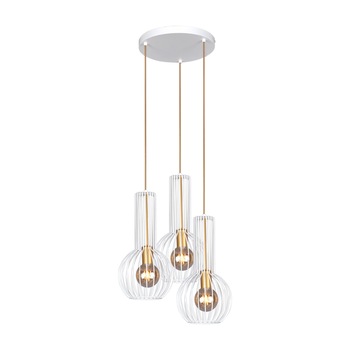 Lustra K-4527 ARVI,Alb/Auriu, cu 3 surse de iluminare, E27, 60 W Lustra K-4527 ARVI,Alb/Auriu, cu 3 surse de iluminare, E27, 60 W
