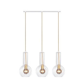 Lustra K-4526 ARVI,Alb/Auriu, cu 3 surse de iluminare, E27, 60 W Lustra K-4526 ARVI,Alb/Auriu, cu 3 surse de iluminare, E27, 60 W