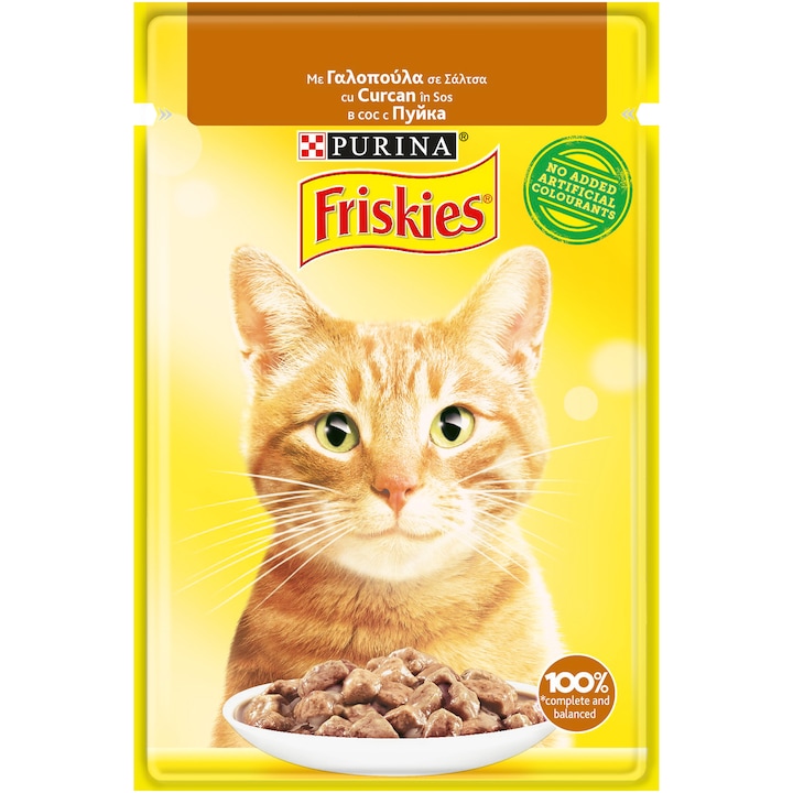Мокра храна за котки Friskies Adult, Пуешко в сос, 85 гр
