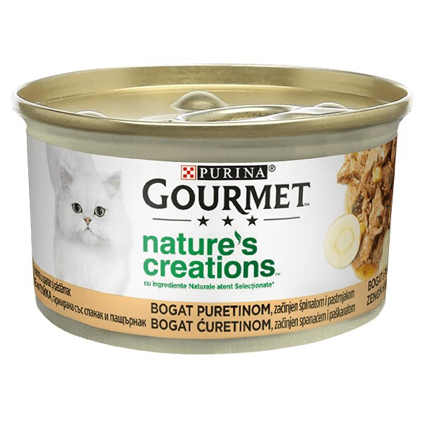Hrana umeda pentru pisici Gourmet Nature's Creations, Curcan, 85g