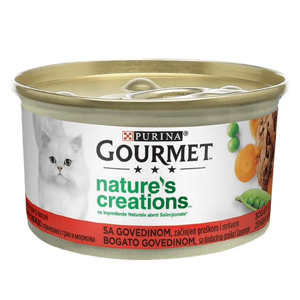 Hrana umeda pentru pisici Gourmet Nature's Creations, Vita, 85g
