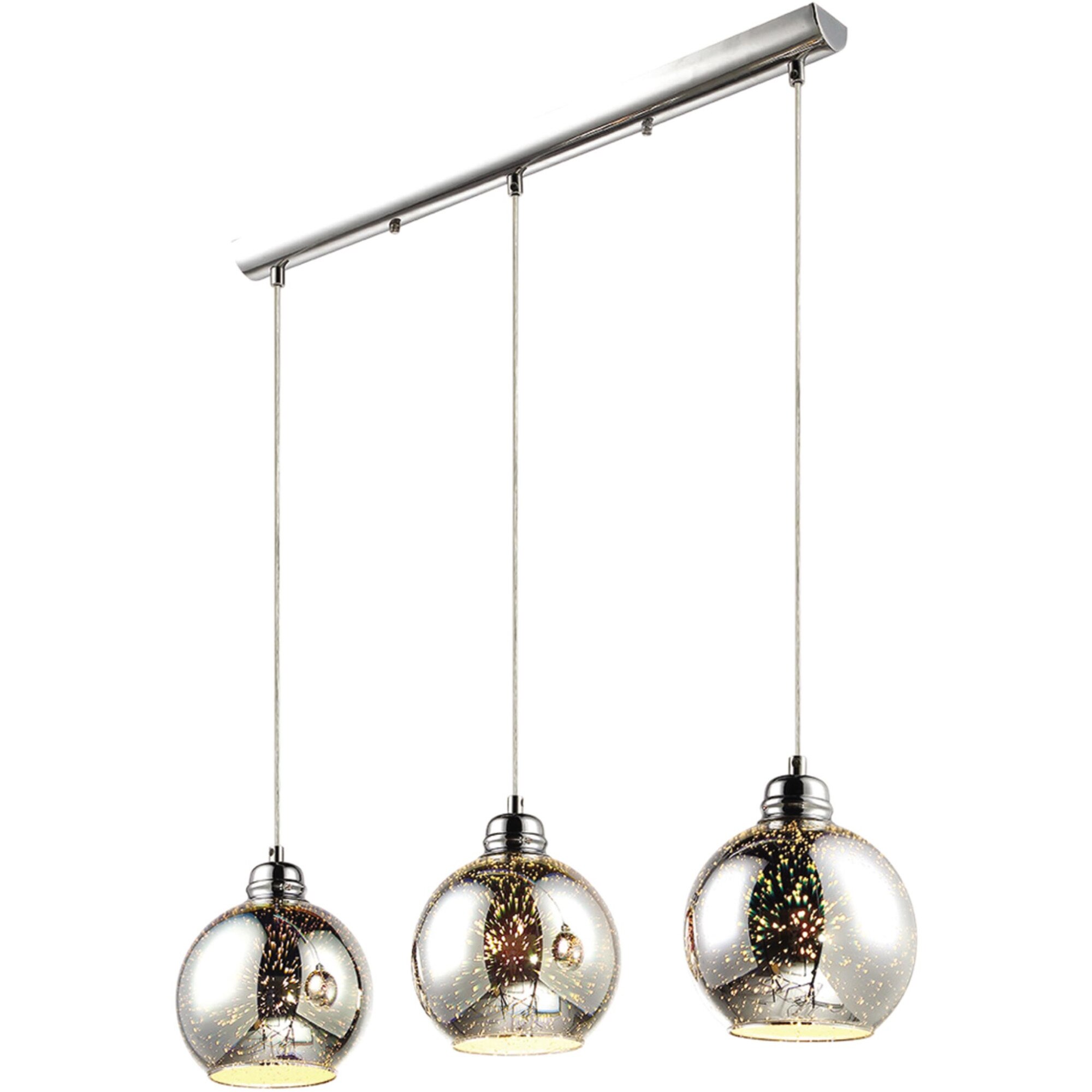 Lustra K-8003-3 CHR GALAXY I,Crom, cu 3 surse de iluminare, E27, 60 W