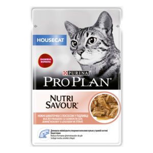 Hrana umeda pentru pisici Pro Plan Housecat Nutrisavour Somon in