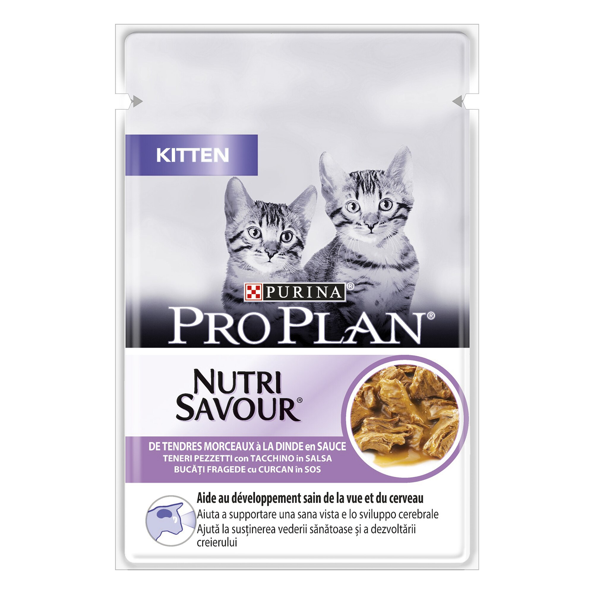 Hrana umeda pentru pisici Pro Plan Junior Nutrisavour, Curcan in sos, 85g