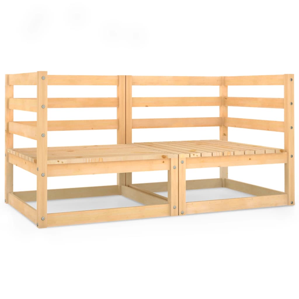 Canapea de gradina din lemn masiv cu 2 locuri cu spatar vidaXL, Lemn, 70 x 70 x 67 cm, Maro