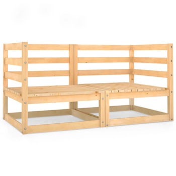 Canapea de gradina din lemn masiv cu 2 locuri cu spatar vidaXL, Lemn, 70 x 70 x 67 cm, Maro Canapea de gradina din lemn masiv cu 2 locuri cu spatar vidaXL, Lemn, 70 x 70 x 67 cm, Maro