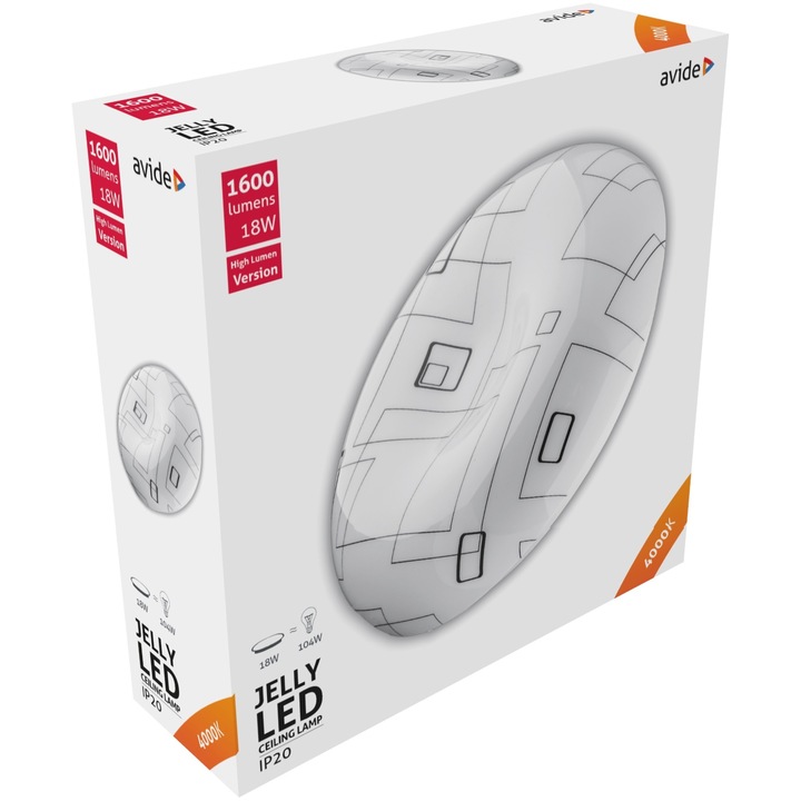 Avide LED Mennyezeti Lámpa Jelly (Medúza) 18W 330*100mm NW 4000K