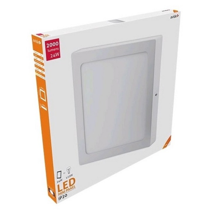 Plafoniera Patrata Avide LED ALU 24W NW 4000K