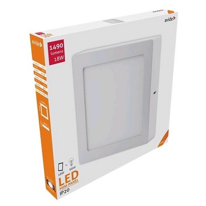Avide LED Falra Szerelhető Négyzetes Mennyezeti Lámpa ALU 18W NW 4000K