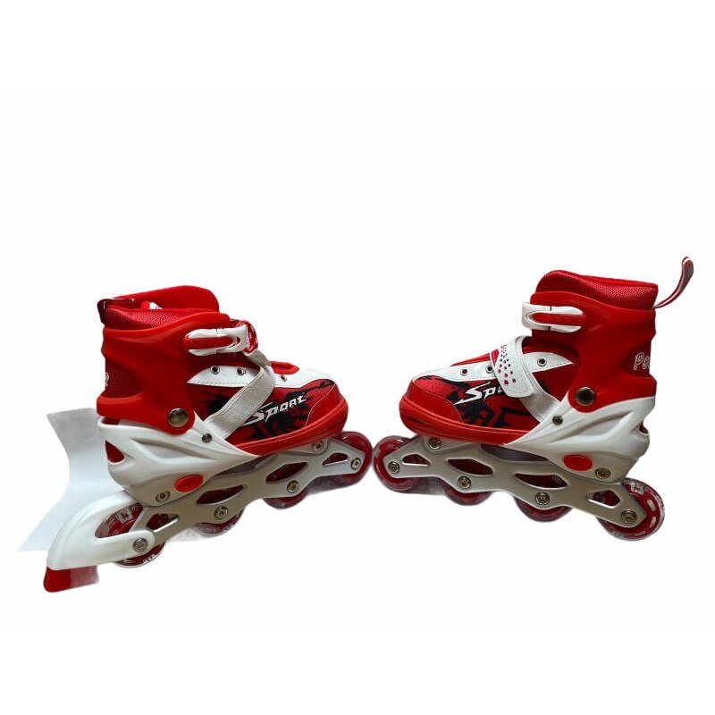 Role 3 in 1, 31-42, reglabile din aluminiu, cu led pe roti, Rosu ...