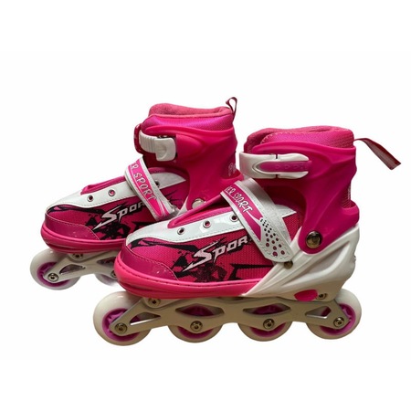 Role 3 in 1, 31-42, reglabile din aluminiu, cu led, Roz, Transformabile ...