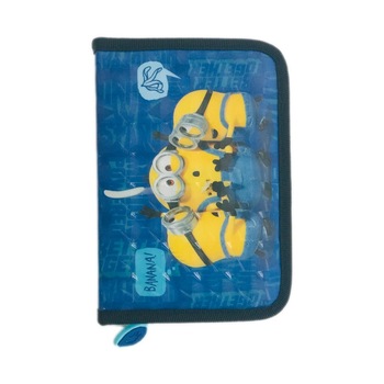 Penar textil 1 fermoar 2 flapsuri Minions, dimensiuni 21X14X3,5cm Penar textil 1 fermoar 2 flapsuri Minions, dimensiuni 21X14X3,5cm