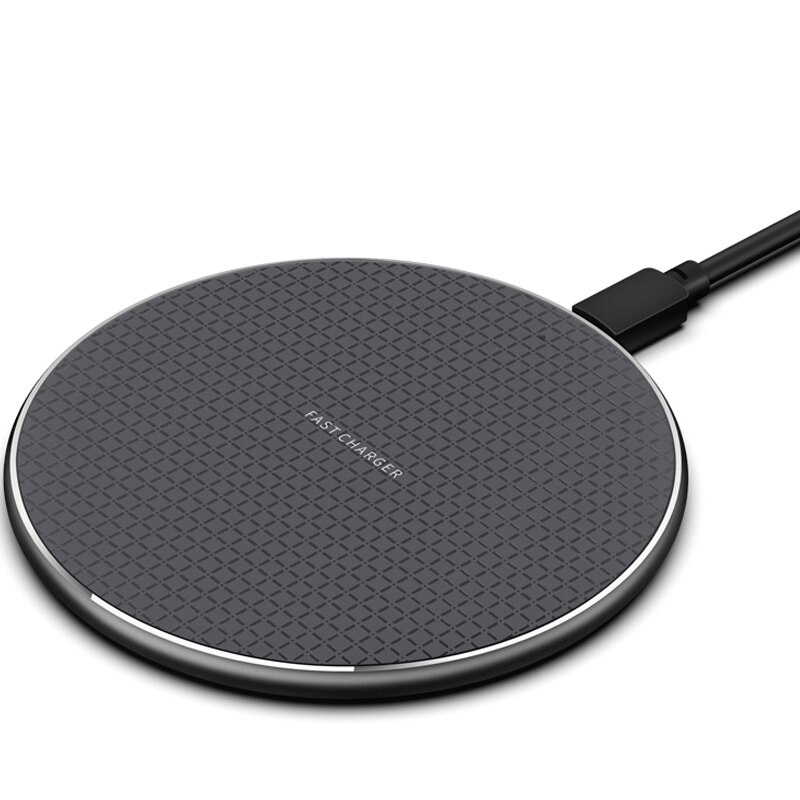 Incarcator wireless ZAFIT™, fast charge 10W, cablu micro USB inclus, compatibil cu Samsung, Huawei, iPhone si altele, Negru