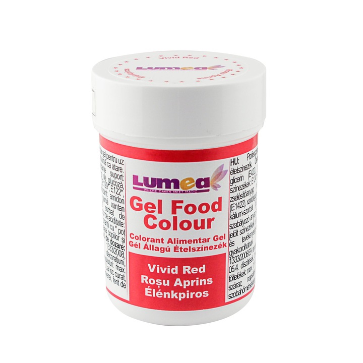 Colorant alimentar gel Rosu Aprins, 30g - Lumea