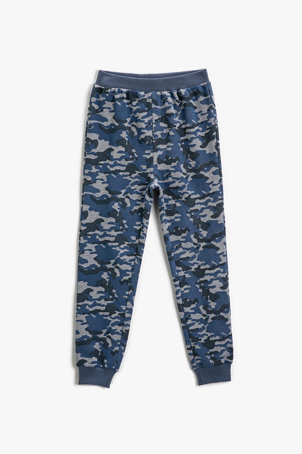 KOTON, Pantaloni sport cu imprimeu camuflaj, Albastru inchis/Gri