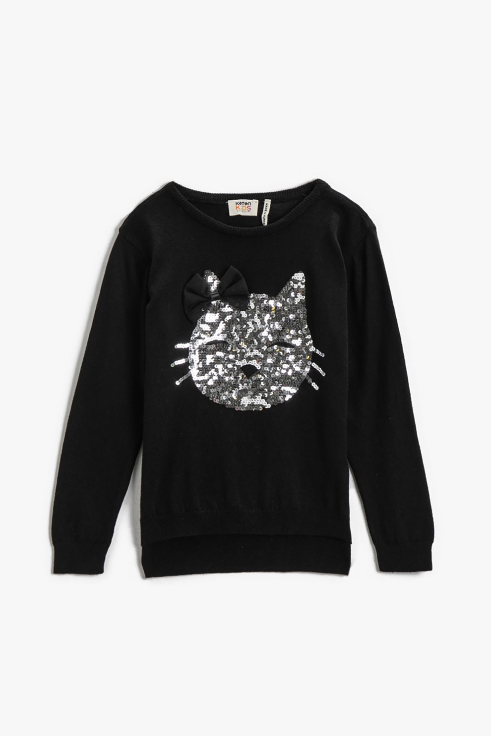 KOTON, Pulover tricotat fin cu paiete, Negru