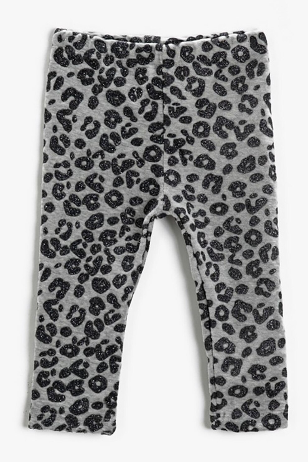 KOTON, Colanti cu animal print si talie medie, Gri/negru