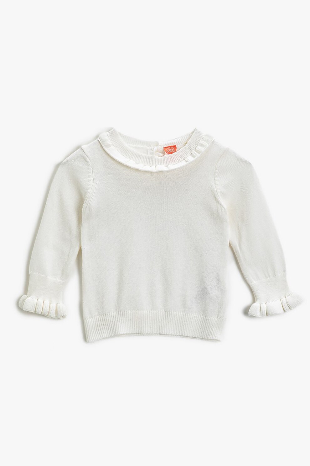 KOTON, Pulover tricotat fin din amestec de bumbac, Alb