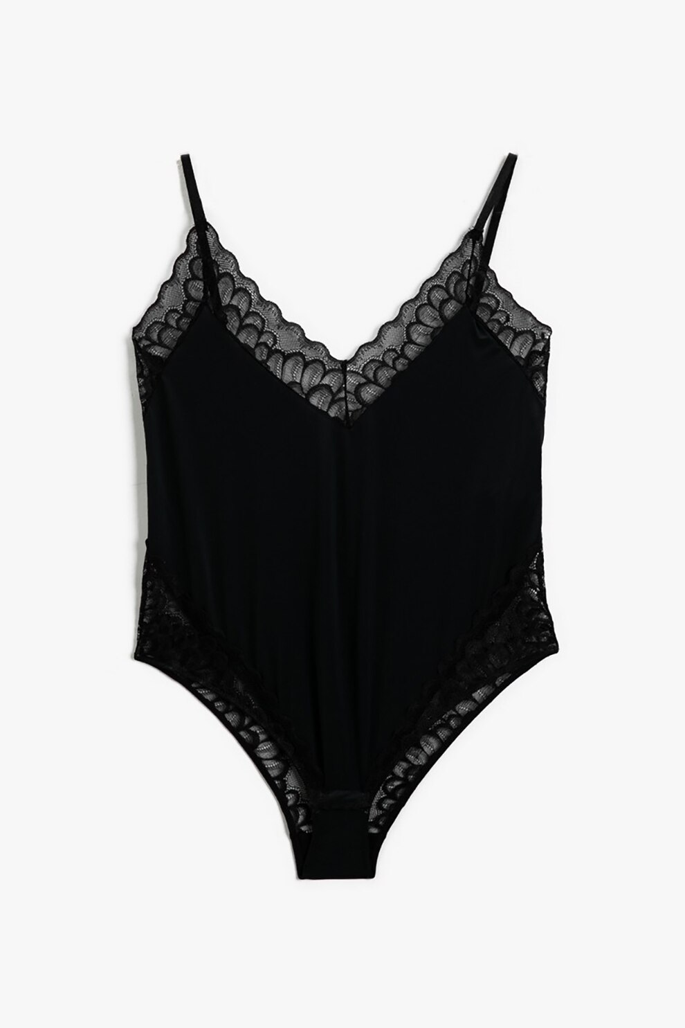 KOTON, Body din dantela cu decolteu in V, Negru
