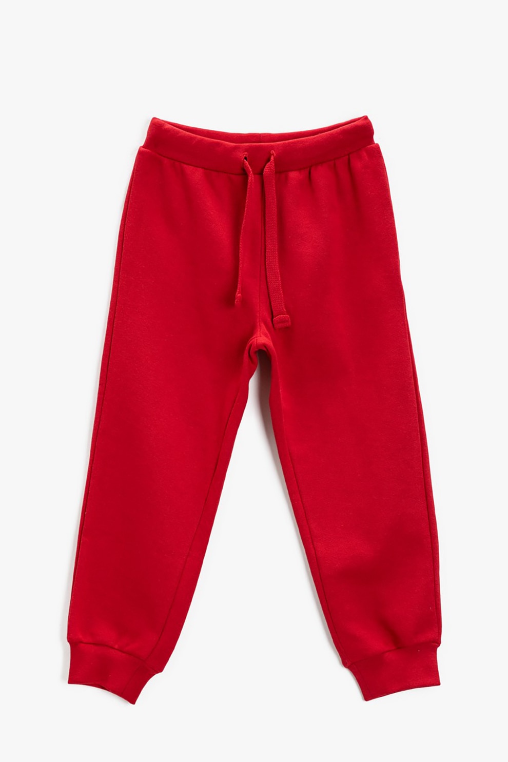 KOTON, Pantaloni sport cu croiala conica si snur de ajustare in talie, Rosu