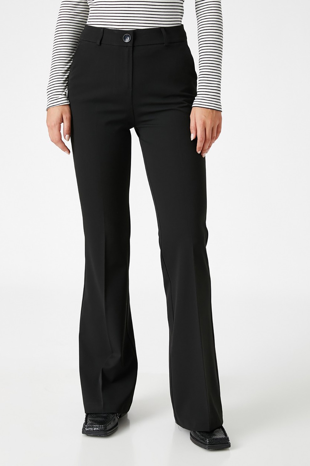 KOTON, Pantaloni evazati, Negru, 2XL