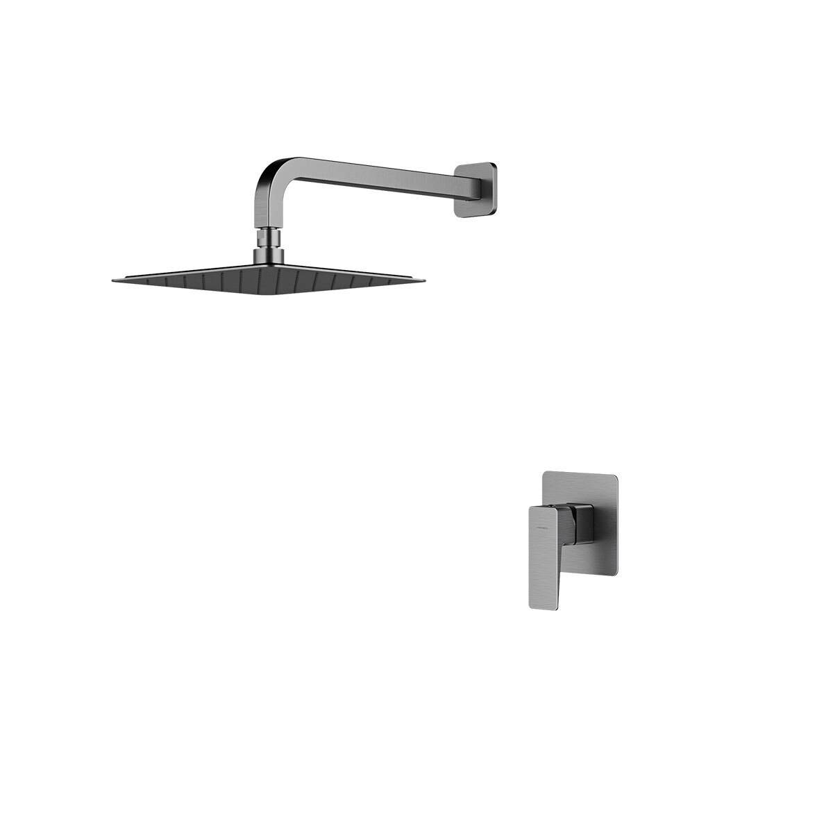 Sistem de dus OMNIRES PARMA,montaj incastrat, Nichel, finisaj periat PVD, duze silicon Easy Clean