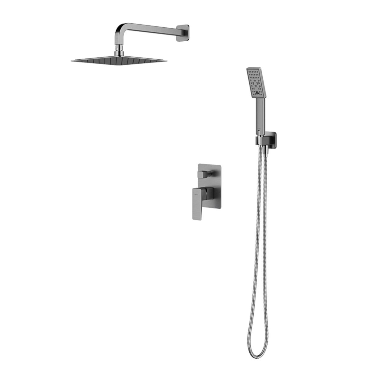 Sistem de dus incastrat, OMNIRES PARMA,, Nichel, finisaj periat PVD, duze silicon Easy Clean