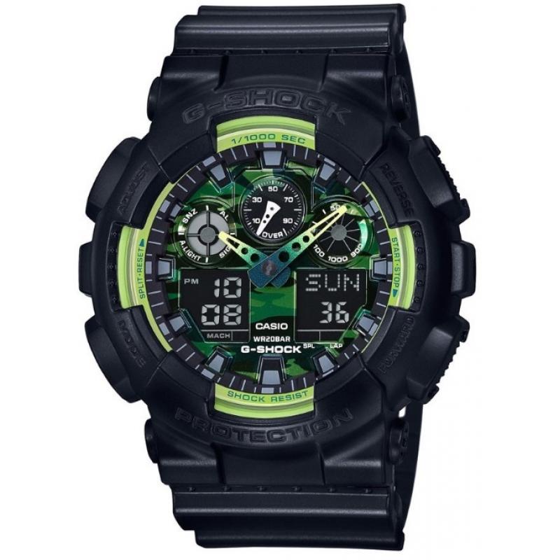 Ceas barbati Casio G-Shock GA-100LY-1A, Rasina, 20 ATM, Negru