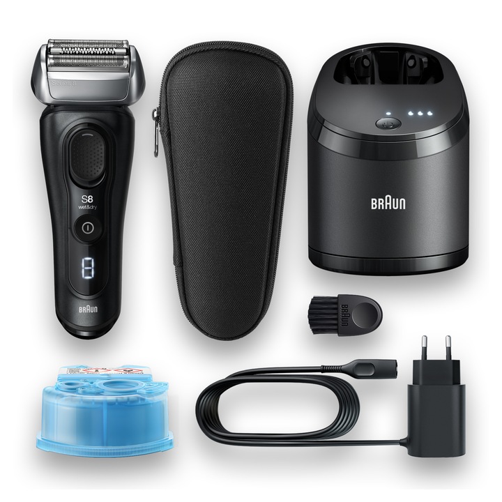 Самобръсначка, Braun, 8450cc Wet&Dry, 10 000 микровибрации, въртяща се глава на 40 градуса, Черен