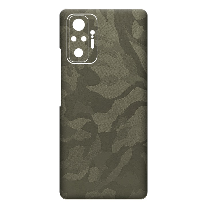 Folie Skin SILKASE pentru Xiaomi Redmi Note 10 Pro, camo verde, protectie spate telefon