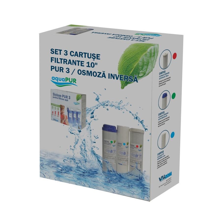Set 3 Cartuse Filtrante 10'' Pentru Filtrul Pur3/Ro