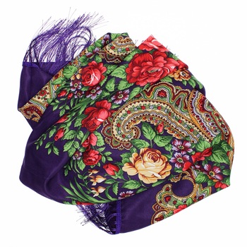 Esarfa de dama, Buticcochet, 100% Viscoza, Mov cu imprimeu floral, 108x180 cm - ES753 Esarfa de dama, Buticcochet, 100% Viscoza, Mov cu imprimeu floral, 108x180 cm - ES753