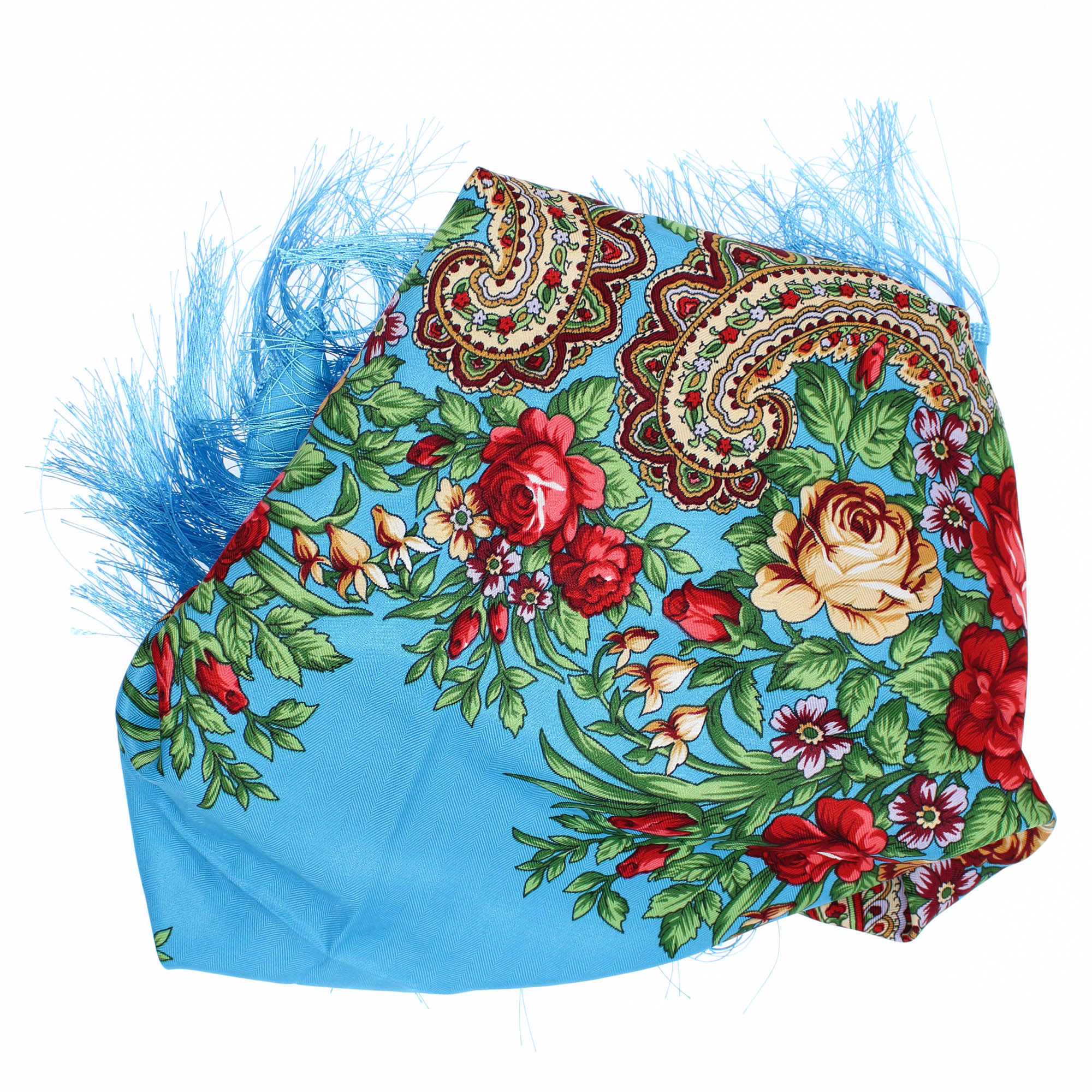 Esarfa de dama, Buticcochet, 100% Viscoza, Albastru cu imprimeu floral, 108x180 cm - ES754