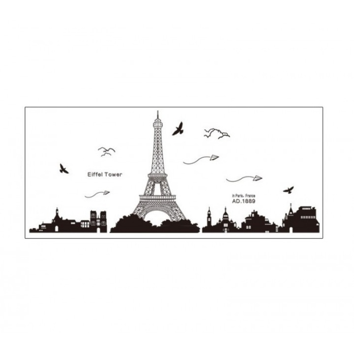 Sticker Decorativ Turnul Eiffel 185 x 70 cm G Glixicom®