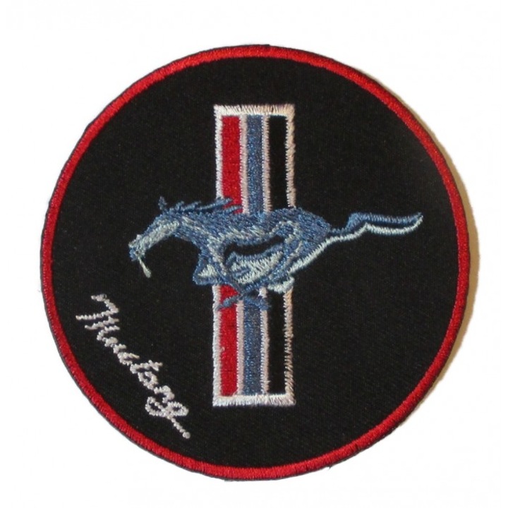 Petic textil, model Mustang, multicolor, dimensiune 8cm