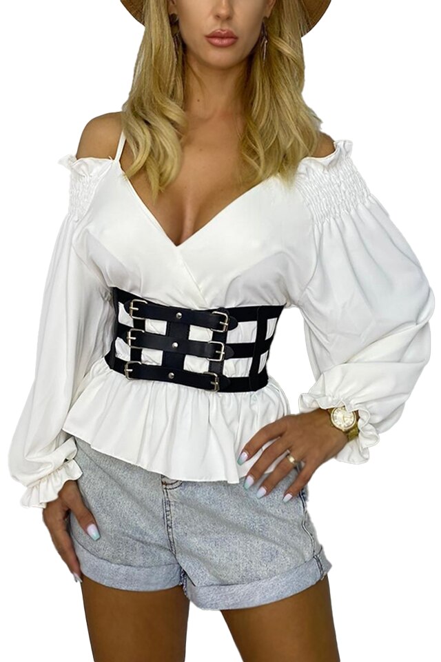 Curea lata tip corset Jady, 80cm, Negru