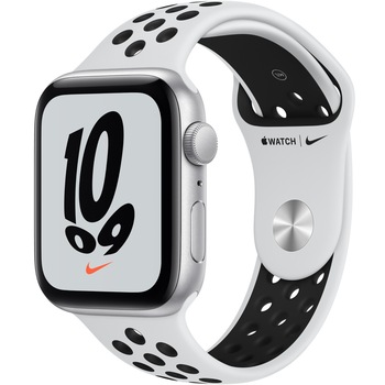 Apple Watch Nike SE, GPS, Carcasa Aluminium 44mm Silver, Pure Platinum/Black Nike Sport Band Apple Watch Nike SE, GPS, Carcasa Aluminium 44mm Silver, Pure Platinum/Black Nike Sport Band