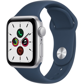 Apple Watch SE, GPS, Carcasa Aluminium 40mm Silver, Abyss Blue Sport Band Apple Watch SE, GPS, Carcasa Aluminium 40mm Silver, Abyss Blue Sport Band