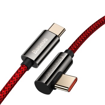 Cablu de date, Baseus Legendary, USB type C, impetitura din nailon, Fast Charge, 100W, 5A, lungime 2 m, rosu Cablu de date, Baseus Legendary, USB type C, impetitura din nailon, Fast Charge, 100W, 5A, lungime 2 m, rosu