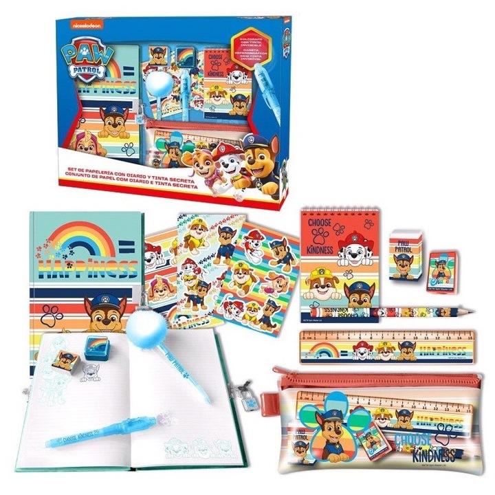 Paw Patrol írószer készlet, Írószer és Napló ajándékdoboz, 12 db