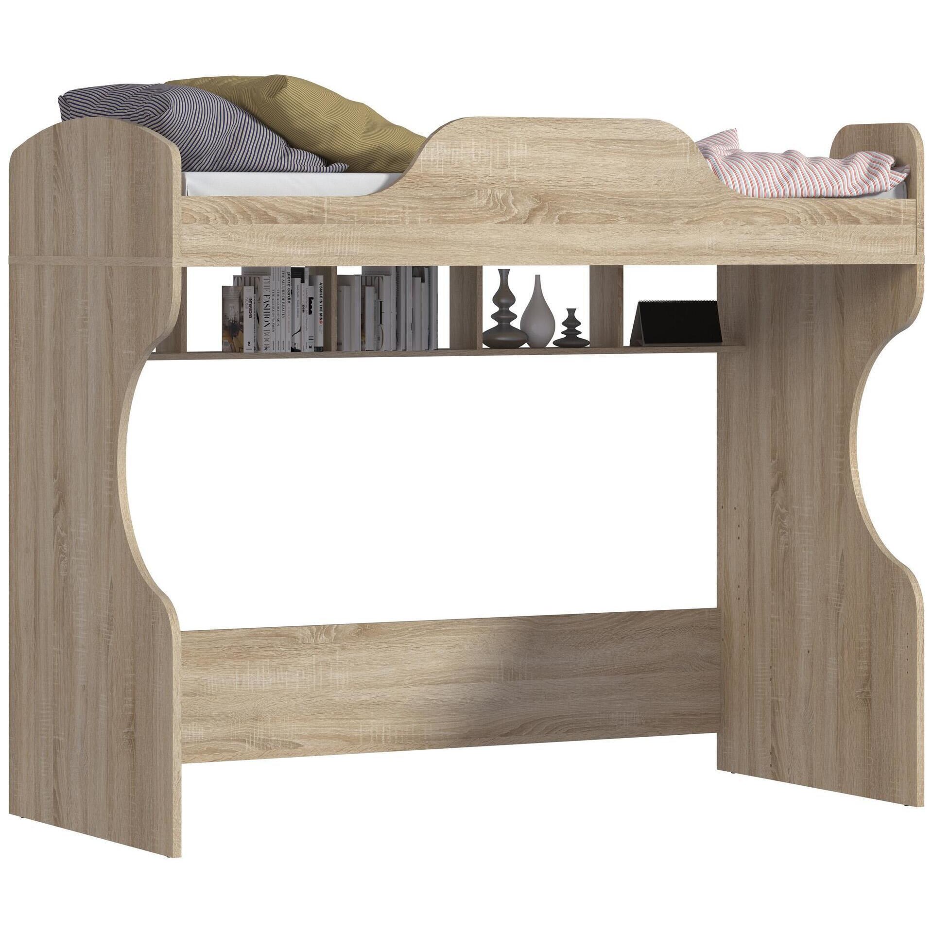 Pat supraetajat Sani Mambo SB-2871 210,4x95x170,4 cm Stejar sonoma cu alb