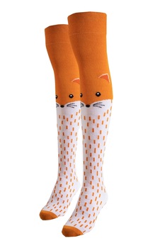 Sosete Vesele peste Genunchi, Alb/Galben Sosete Vesele peste Genunchi, Alb/Galben