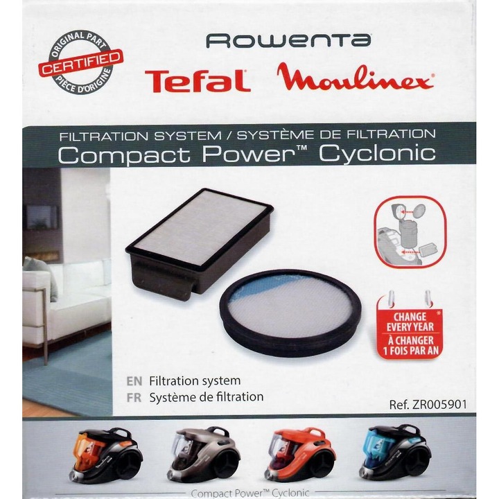 2x Kit de filtros para aspiradora Rowenta Compact Power Cyclonic
