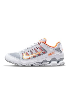 Nike, Pantofi cu insertii din piele pentru fitness Reax8 TR, Gri/Portocaliu Nike, Pantofi cu insertii din piele pentru fitness Reax8 TR, Gri/Portocaliu