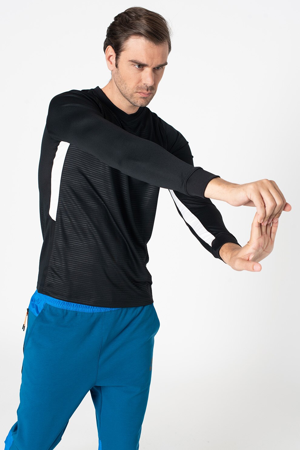 Nike, Bluza slim fit pentru fotbal Tiempo Premier, Negru/Alb