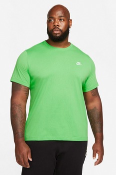 Nike - Тениска Sportswear Club с овално деколте и лого, Мента